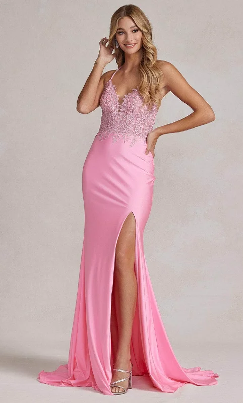 Referral Discount Nox Anabel G1150 - V-Neck Strappy Back Prom Gown