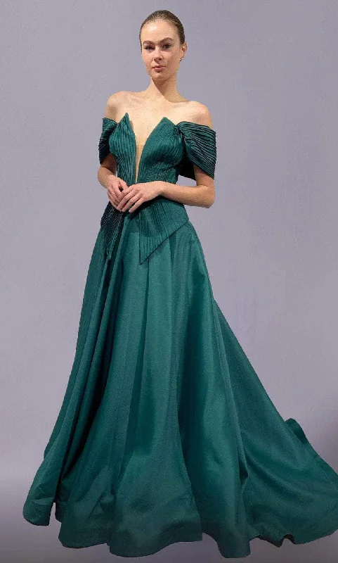 Get It Before It’s Gone MNM Couture 2687 - Off Shoulder Taffeta Gown