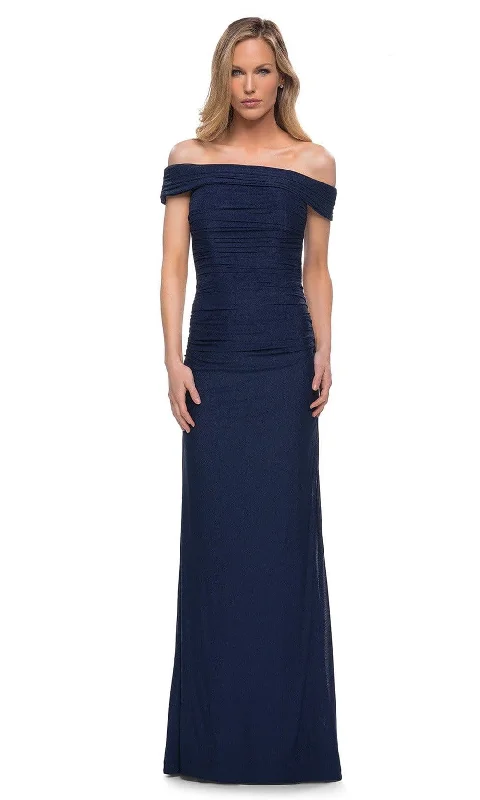 Early Access La Femme - 29541 Off Shoulder Column Evening Dress