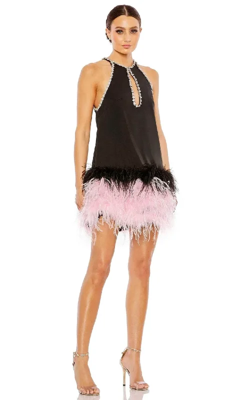Price Drop Alert Mac Duggal 11437 - Feather-Finishes Short Beaded Dress