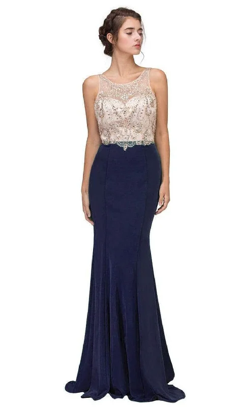 Midnight Sale Eureka Fashion - Jeweled Illusion Mermaid Dress 7022