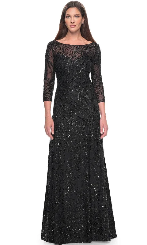 Limited Time Offer La Femme 31690 - Illusion Sequin Formal Dress