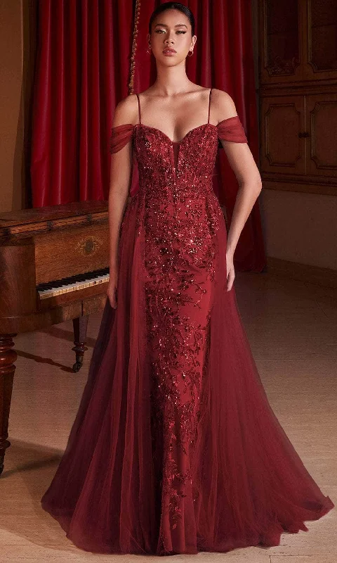 Unmissable Offer Ladivine SF009 - Cold Shoulder Sequin Embellished Prom Gown