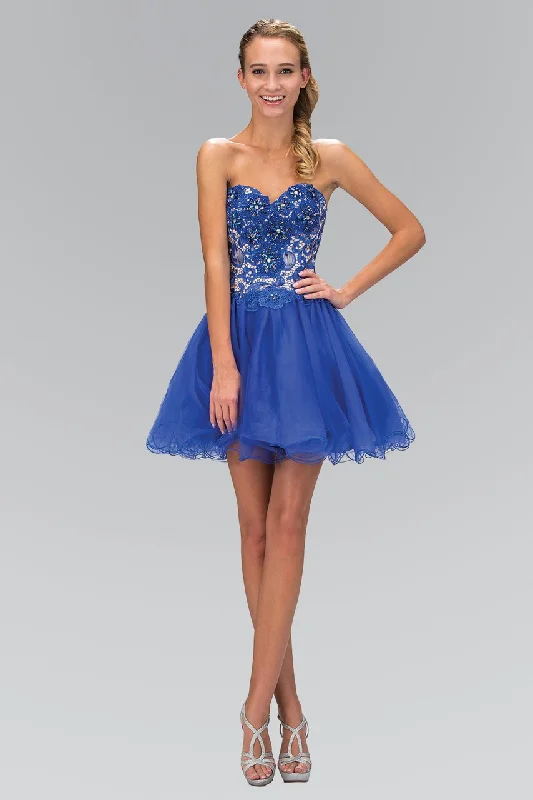 Markdowns Elizabeth K - GS1110 Laced Sweetheart Neck Affordable Prom Dress