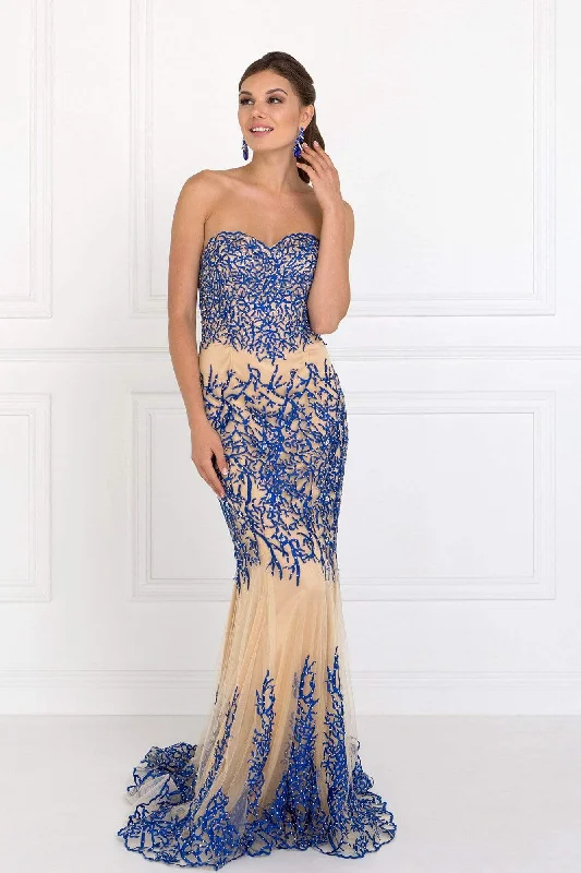 Exclusive Savings Elizabeth K - GL2055 Laced Sweetheart Mesh Gown