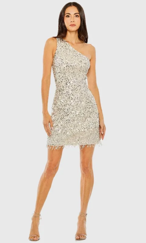 Price Break Mac Duggal 5930 - Sleeveless Fringe Detail Cocktail Dress