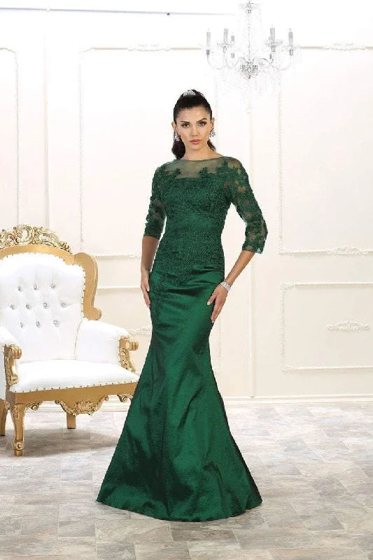 Closeout Sale May Queen - Bateau Illusion Lace Trumpet Dress MQ1501 - 1 Pc Navy in Size 8 Available Closeout Sale May Queen - Bateau Illusion Lace Trumpet Dress MQ1501 - 1 Pc Navy in Size 8 Available