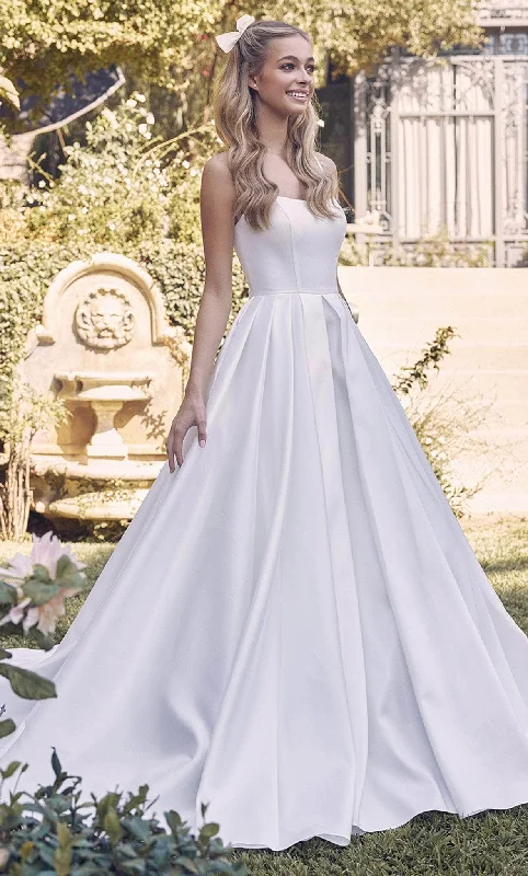 Price Buster Nox Anabel JE972 - Fit and Flared Minimalist Bridal Dress