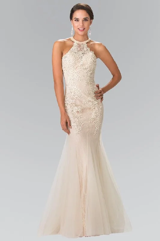 Big Savings Elizabeth K Bridal - GL2243 Lace Halter Mermaid Gown