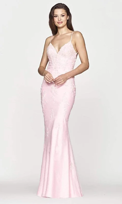 Bonus Savings Faviana - S10633 V-Neck Open Back Trumpet Gown