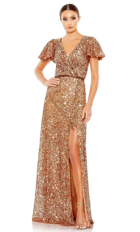 Price Rollback Mac Duggal 5540 - Sequin V-Neck Long Mother of the Groom Dress