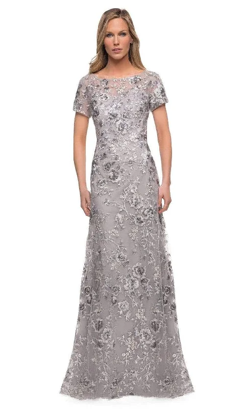 Today’s Deal La Femme - 29281 Floral Embroidered A-line Mother of the Groom Gown