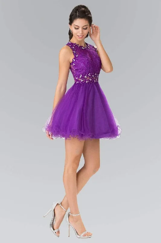 Exclusive Offers Elizabeth K - GS1427 Sleeveless Lace Bodice Short Dress
