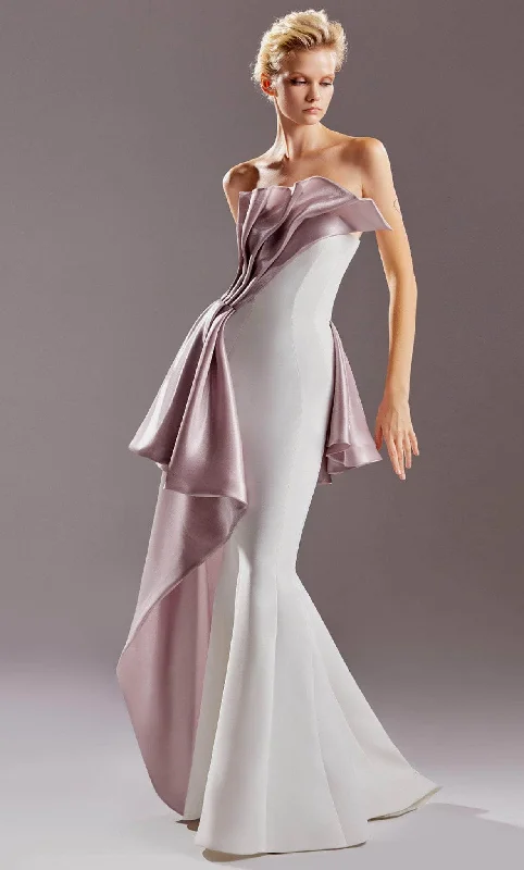 Online Only MNM Couture G1517 - Strapless Ruffled Evening Dress