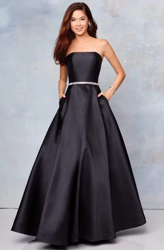 Bonus Savings Clarisse - 3739 Strapless Embellished Belt Mikado Prom Gown