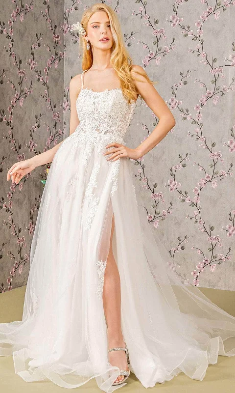 Quick Sale GLS by Gloria Bridal GL3417 - Straight Across A-Line Wedding Gown
