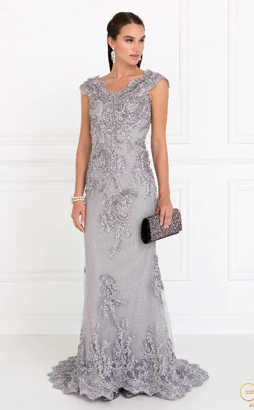 New Markdowns Cap Sleeve Lace Mermaid Gown by Elizabeth K GL1540