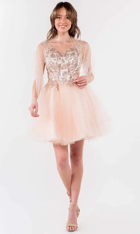Don’t Miss Out Elizabeth K - GS1968 Glitter Ornate A-Line Short Dress