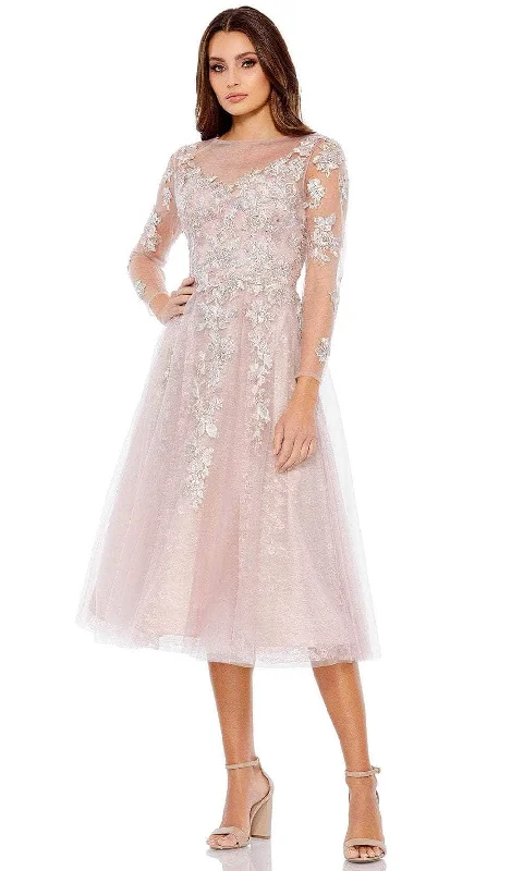 Exclusive Deal Mac Duggal 30681 - Bateau Floral Embroidery Cocktail Dress