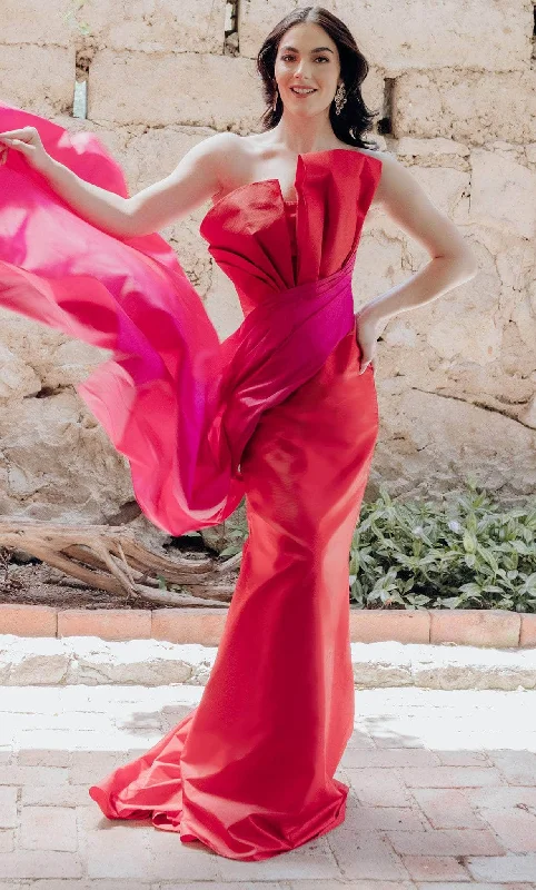 Major Savings Terani Couture 232E1276 - Bow Bodice Strapless Evening Gown