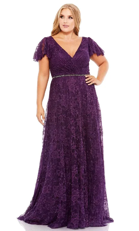 Sneak Peek Sale Mac Duggal 67761 - Floral Laced A-line Gown
