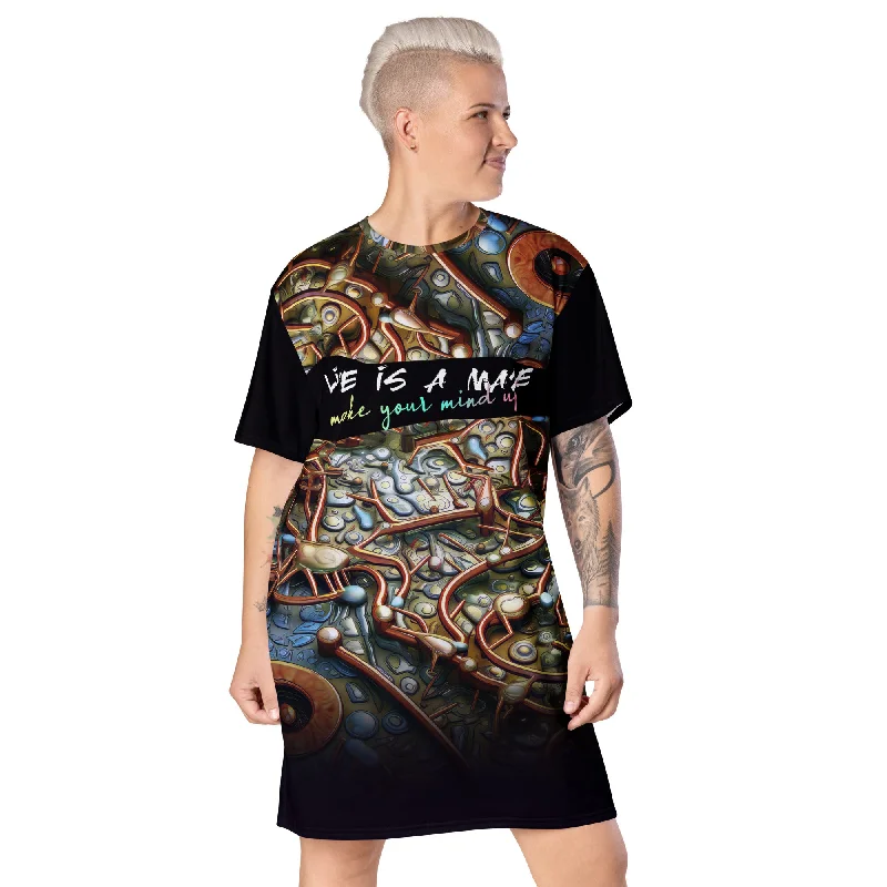 Overstock T-Shirt Dress Biological Maze
