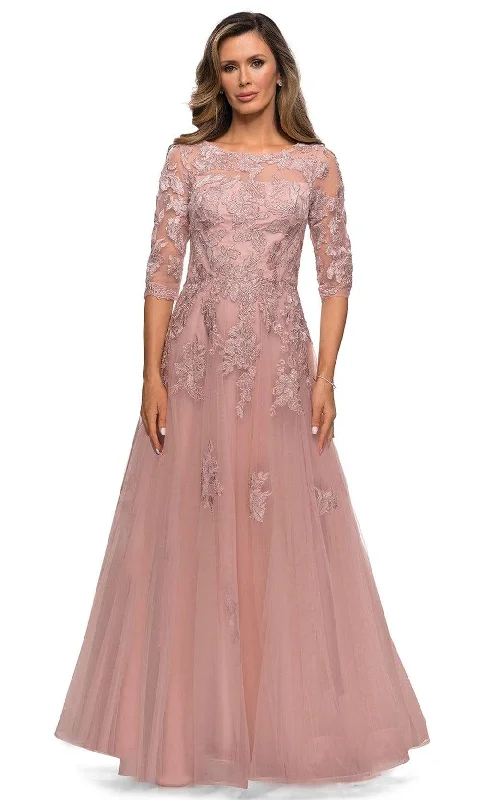 Instant Discount La Femme - 27922 Beaded Lace Tulle A-line Gown