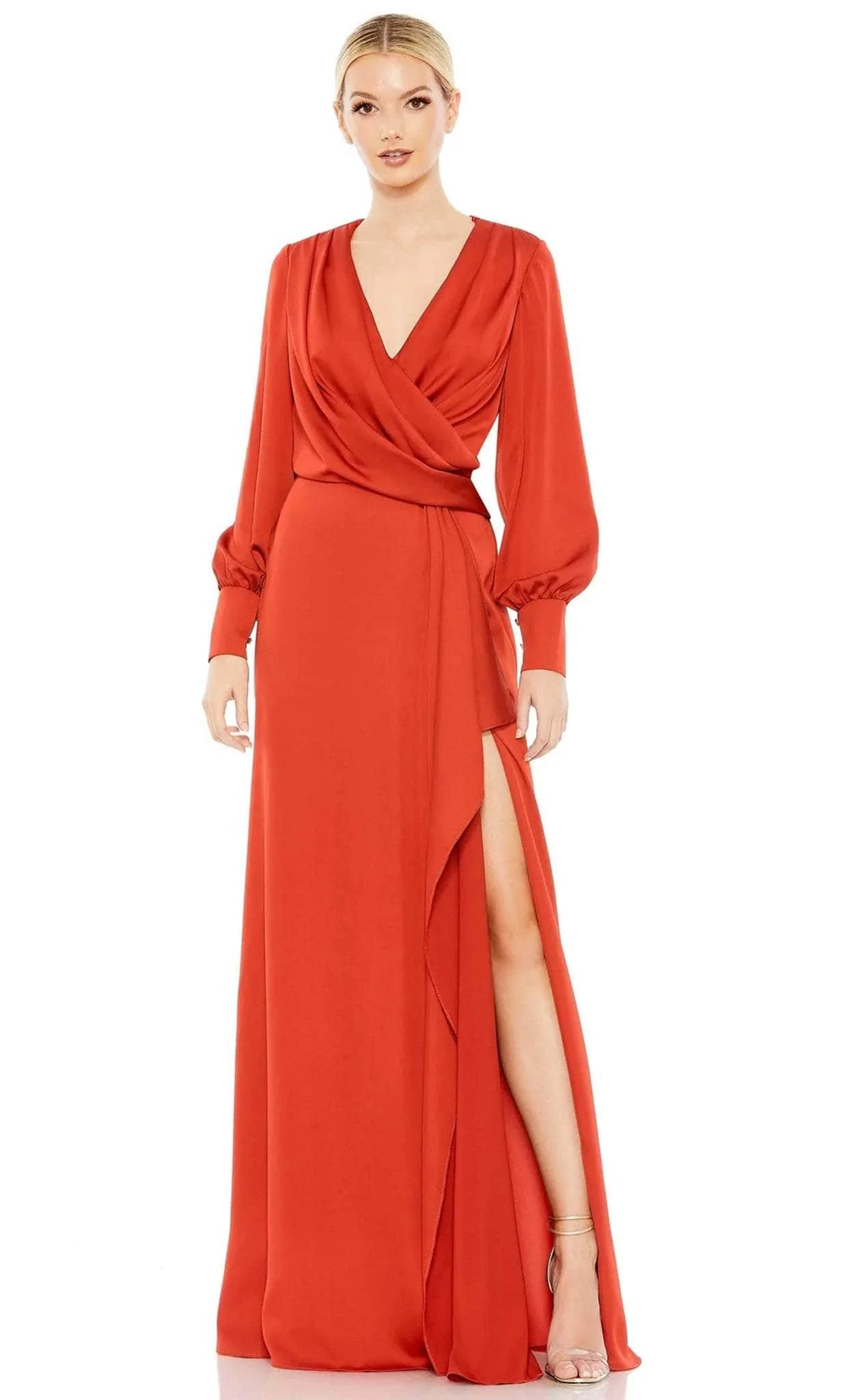 Crazy Deals Ieena Duggal 26895 - V-Neck Bishop Sleeve Mother of the Groom Gown