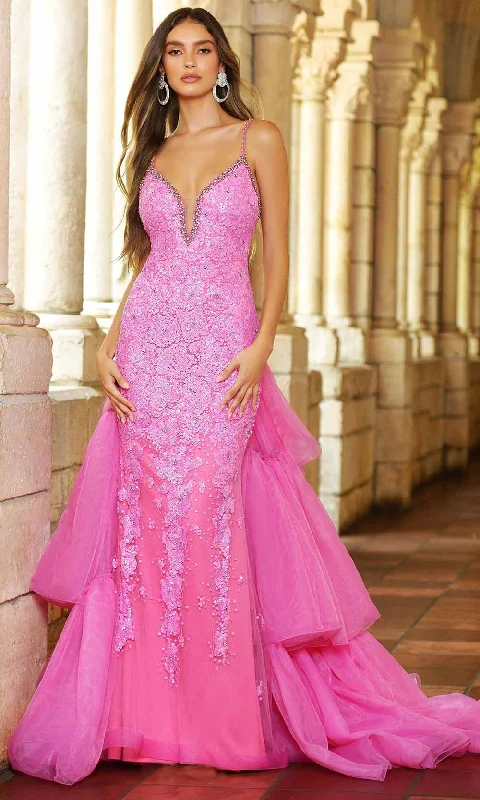Deal Explosion Ava Presley 38813 - Embellished Back Panel Prom Dress