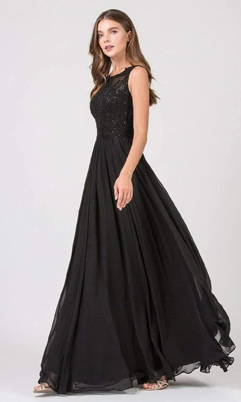 Lowest Price Eureka Fashion - 3711 Sleeveless Lace Scoop Chiffon A-line Dress