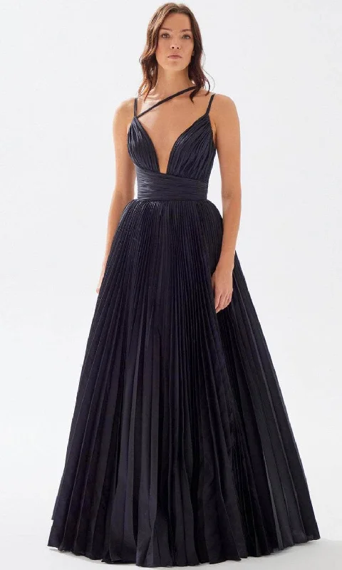 Savings Alert Tarik Ediz 52103 - Strap-Ornate Pleated Prom Dress