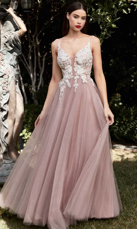 Limited Availability Cinderella Divine CB075 - Deep V-neck Long Gown
