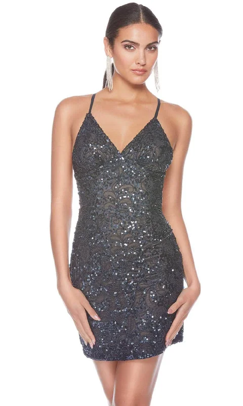 Incredible Offers Alyce Paris 84009 - Fitted Pattern Cocktail Dress