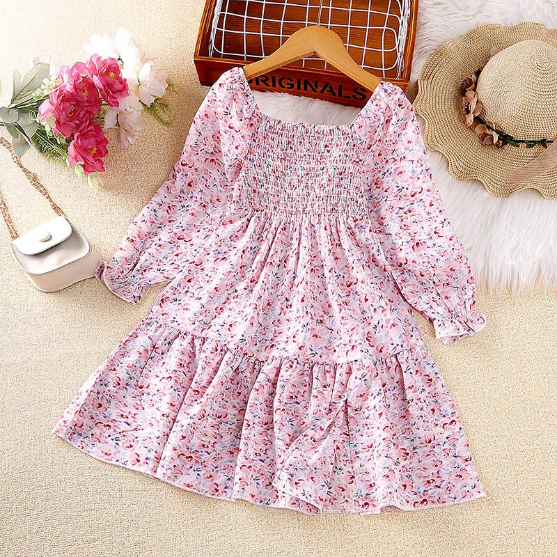 Today’s Special Kids Ditsy Floral Smocked Long Sleeve Dress