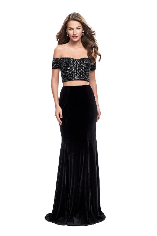 The Best Prices La Femme - 25496 Two Piece Off Shoulder Mermaid Gown