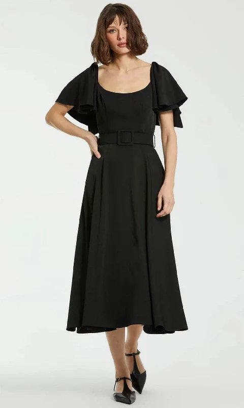 Instant Discount Mac Duggal 20977 - Scoop Neck Tea-Length Evening Dress