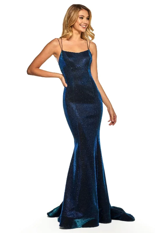 Flash Deals Sherri Hill - Scoop Neck Glittered Prom Dress 52614
