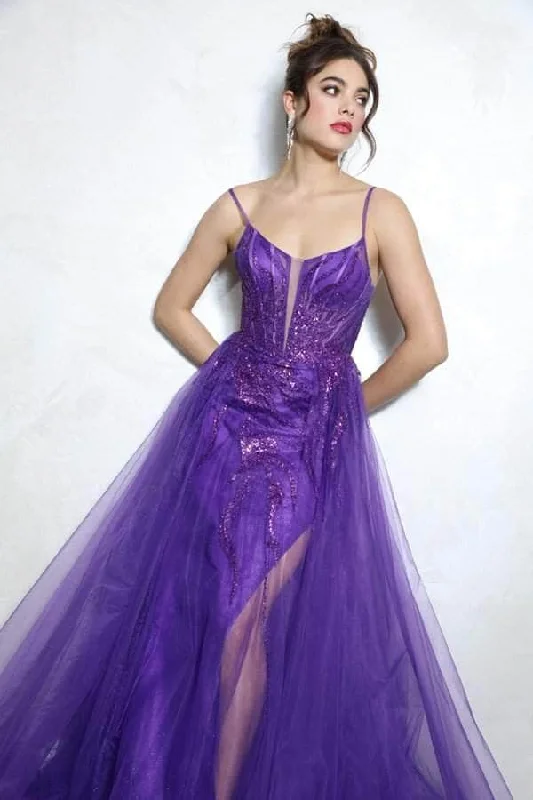 Massive Deals Eureka Fashion EK112 - Scoop Embellished Long Gown