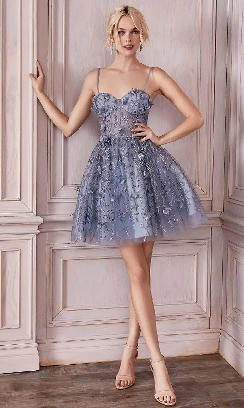 Don't Wait Ladivine 9243 - Applique Short Dress