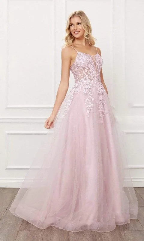 Value Deals Nox Anabel - T449 Scoop Neck A-line Prom Dress