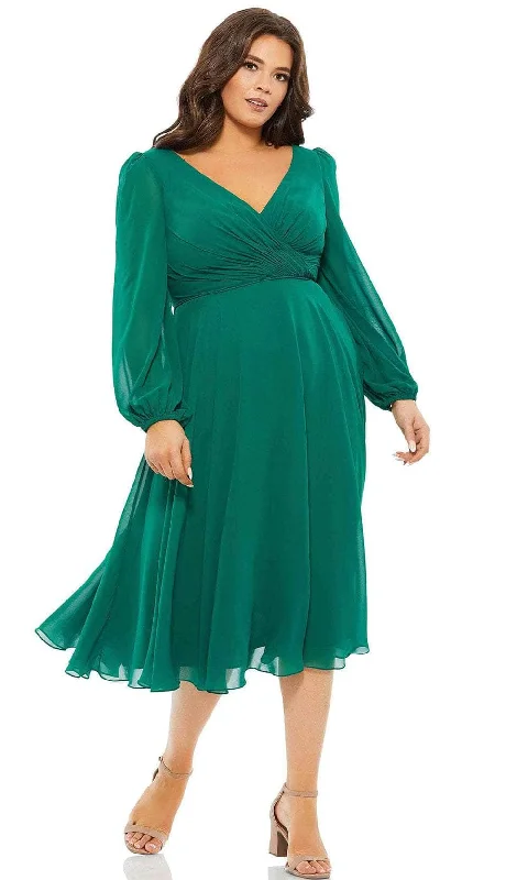 Don’t Miss Out Mac Duggal 67914 - V-Neck Long Sleeved Chiffon Dress