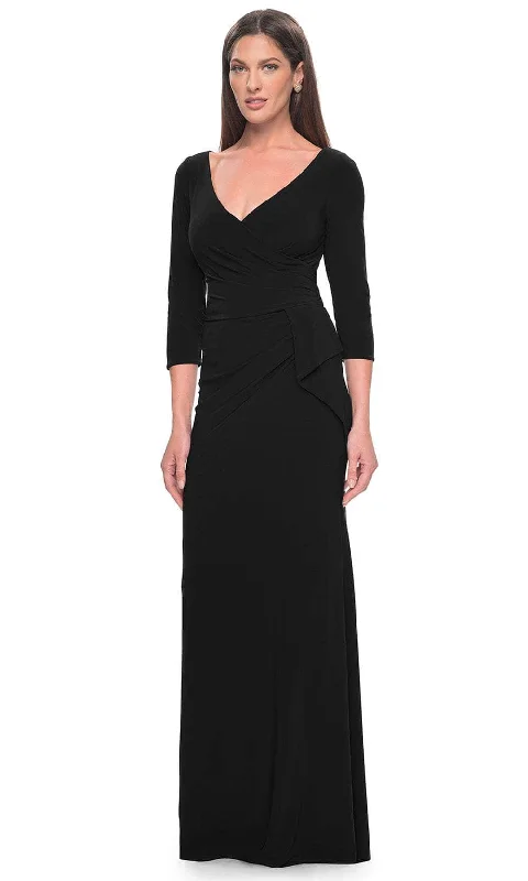 Best Deals La Femme 30967 - Quarter Sleeve Jersey Evening Dress