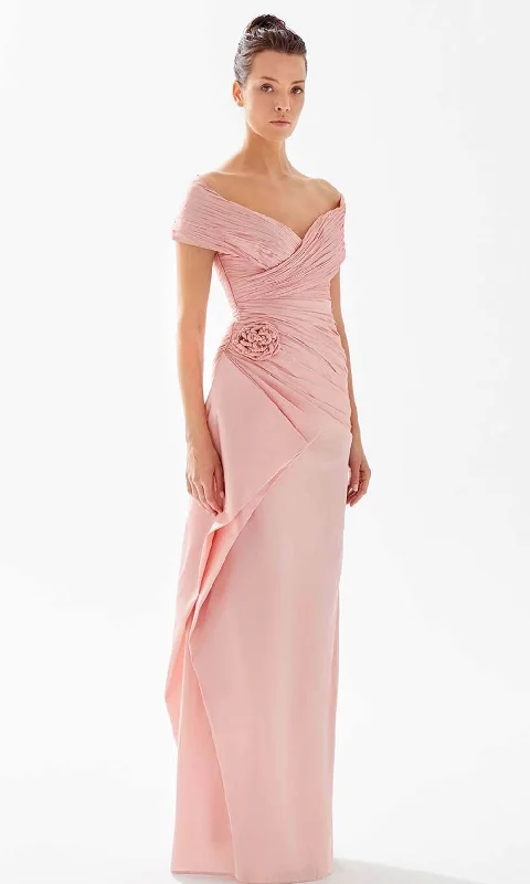 Blowout Deals Tarik Ediz 98237 - Ruched Off-Shoulder Mother of the Groom Dress