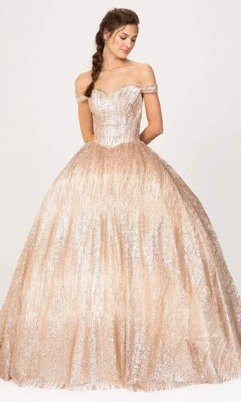 Steals and Deals Eureka Fashion - 9616 Glittered Voluminous Ballgown