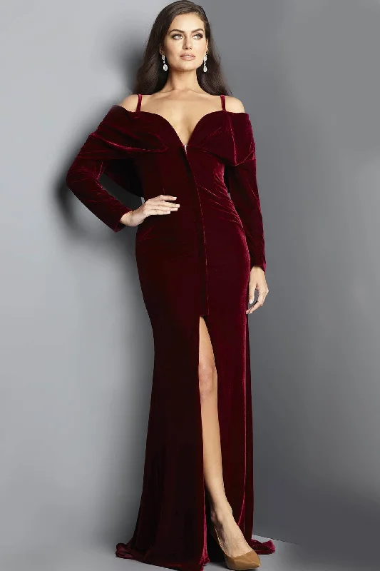 Crazy Savings Jovani 000350 - Off Shoulder Sheath Evening Gown