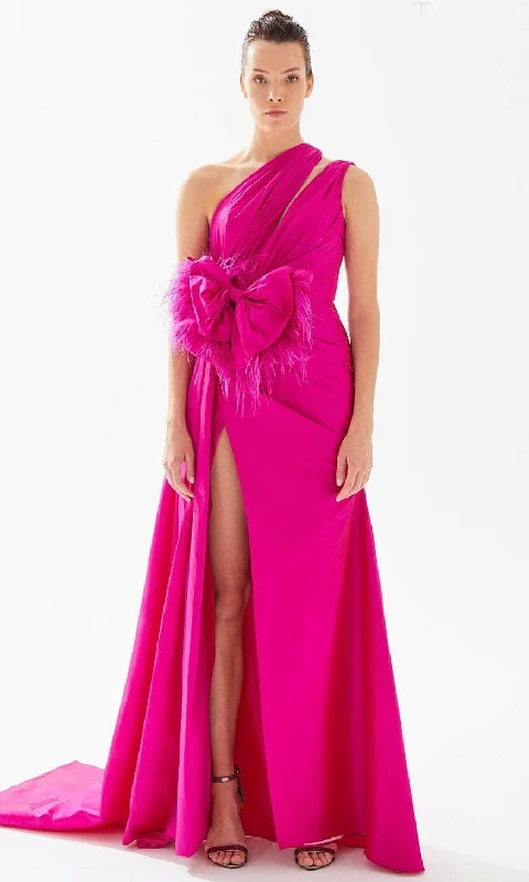 Deal Explosion Tarik Ediz 98219 - Bow Accent A-Line Evening Gown
