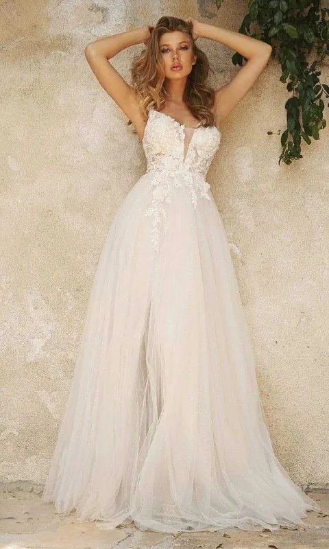 Special Discount Cinderella Divine Bridal - CB072W Sleeveless Layered Tulle Gown