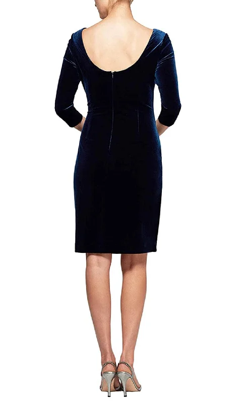 Must-Have Deals Alex Evenings 1915267 - Velvet-Made Scoop Back Midi Dress