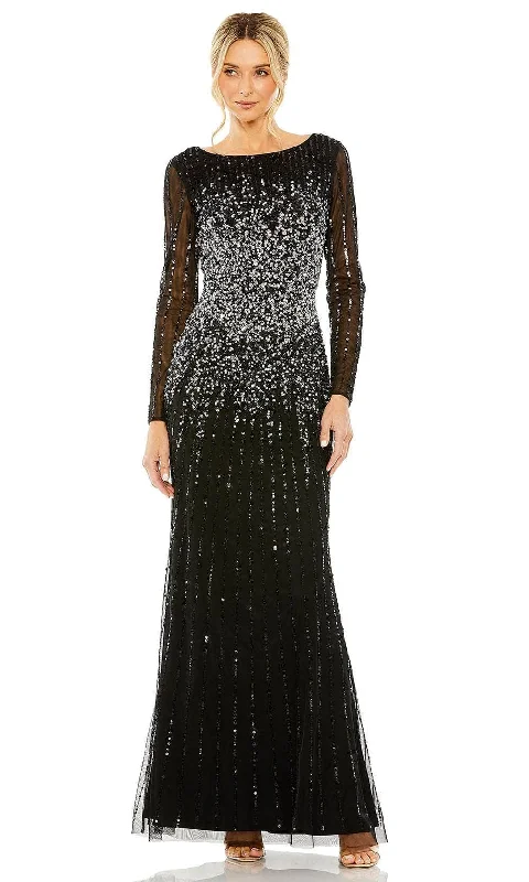 Price Drop Mac Duggal 9226 - Illusion Long Sleeve Evening Dress
