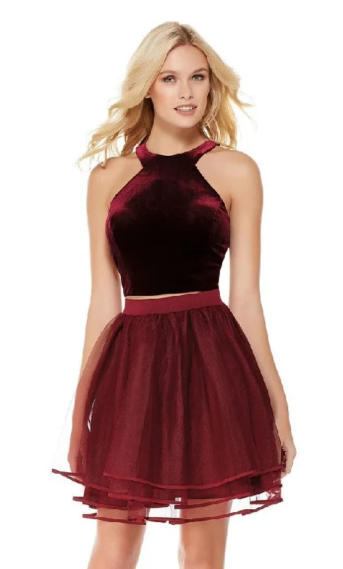 Seasonal Clearance Alyce Paris Two Piece Halter A-Line Cocktail Dress 3819